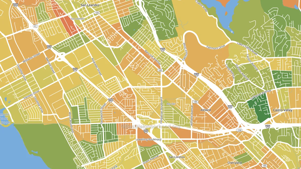 Lower Bal, San Leandro, CA block-group voter-turnout map