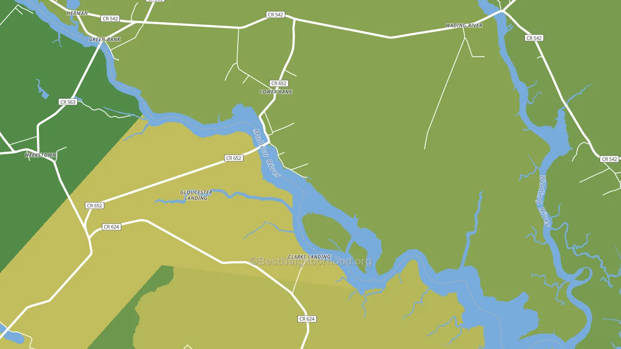 Lower Bank, NJ block-group voter-turnout map