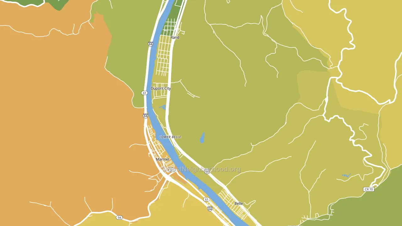 Lower Belle, WV block-group voter-turnout map