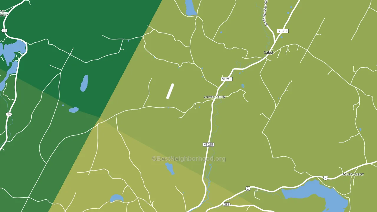 Lower Cabot, VT block-group voter-turnout map