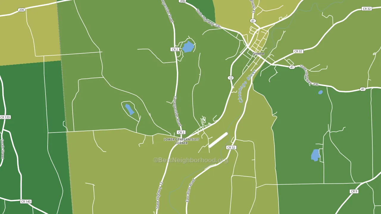 Lower Genegantslet Corner, NY block-group voter-turnout map
