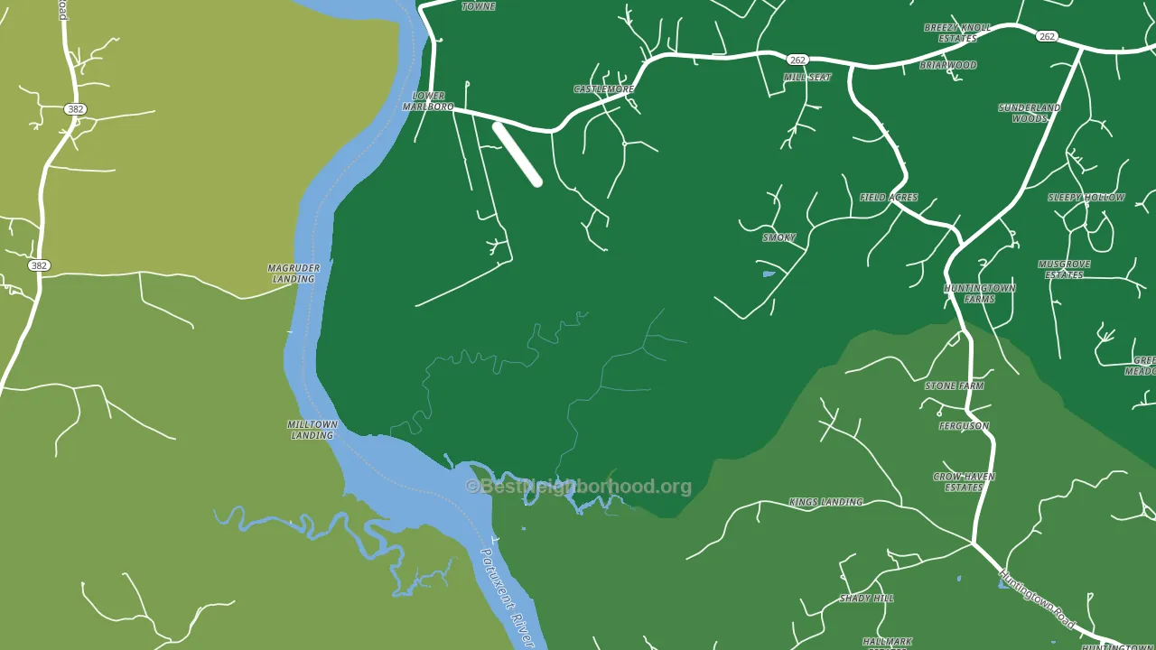 Lower Marlboro, MD block-group voter-turnout map