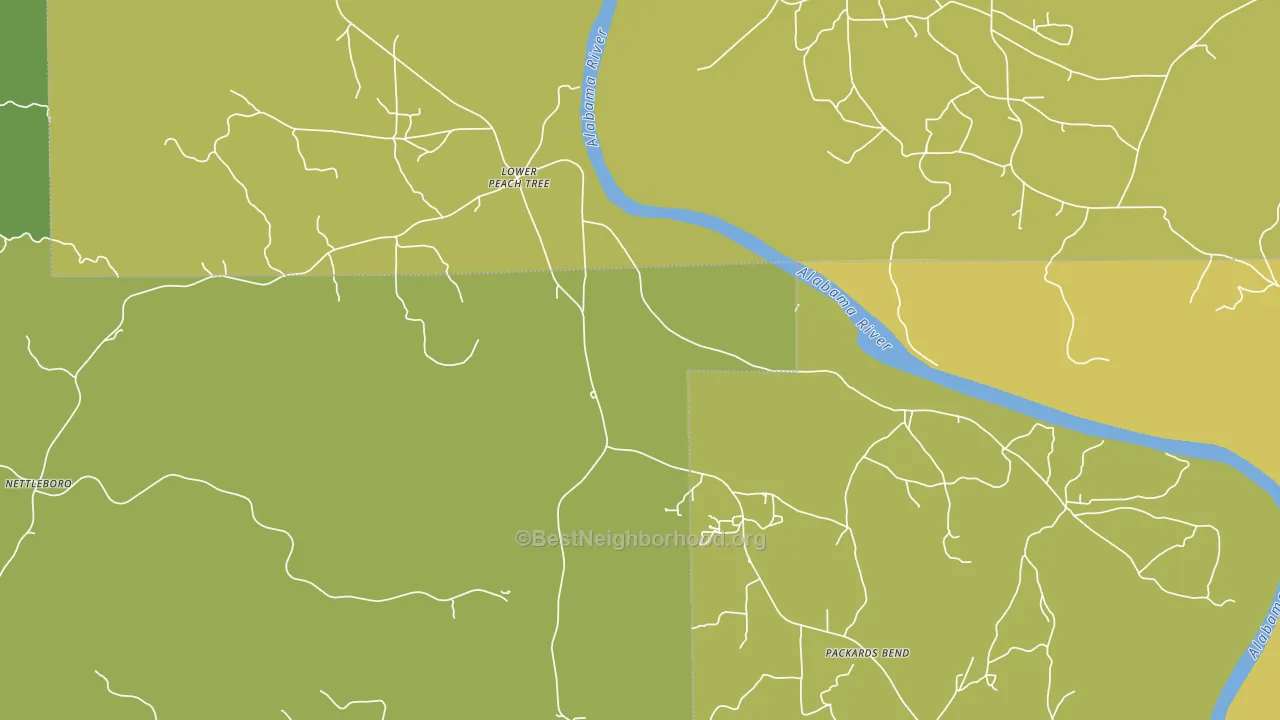 Lower Peach Tree, AL block-group voter-turnout map