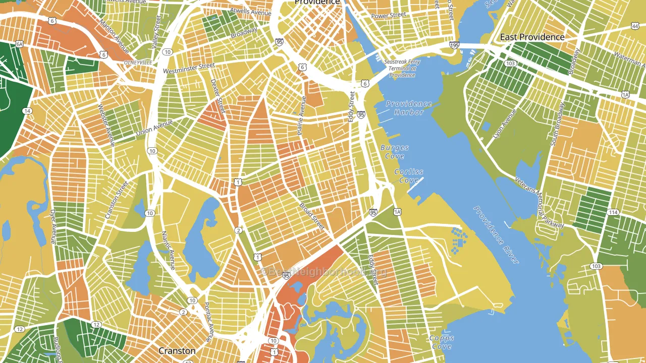 Lower South Providence, Providence, RI block-group voter-turnout map