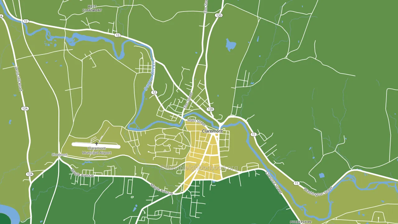 Lower Village District, Claremont, NH block-group voter-turnout map