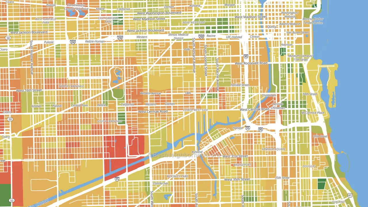 Lower West Side, Chicago, IL block-group voter-turnout map