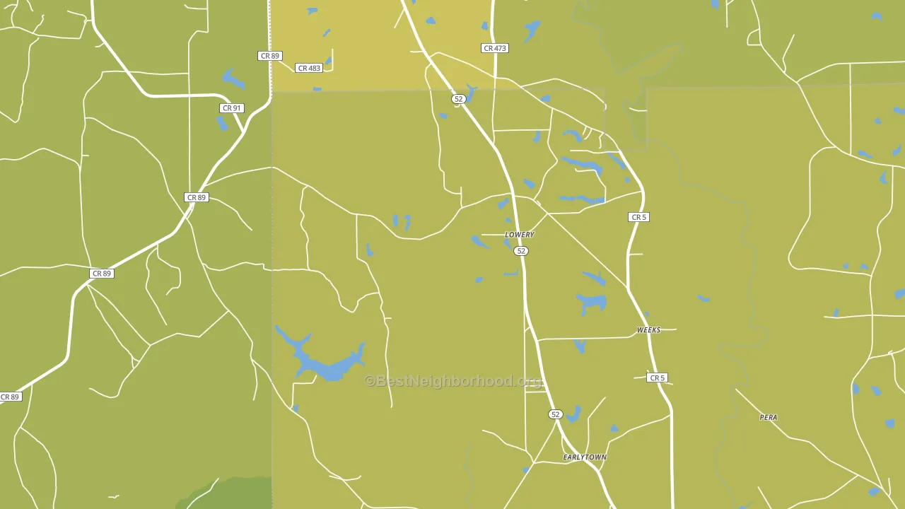 Lowery, AL block-group voter-turnout map