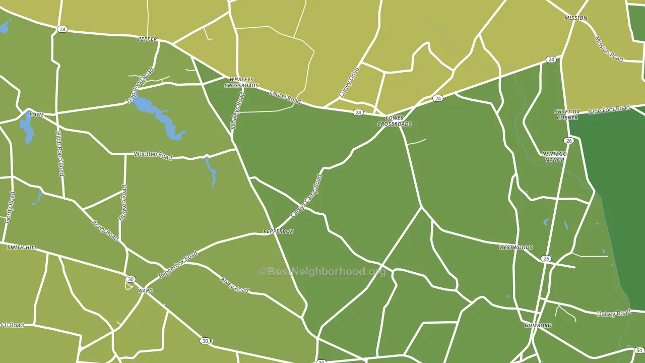 Lowes Crossroads, DE block-group voter-turnout map