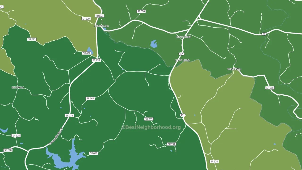 Lowesville, VA block-group voter-turnout map