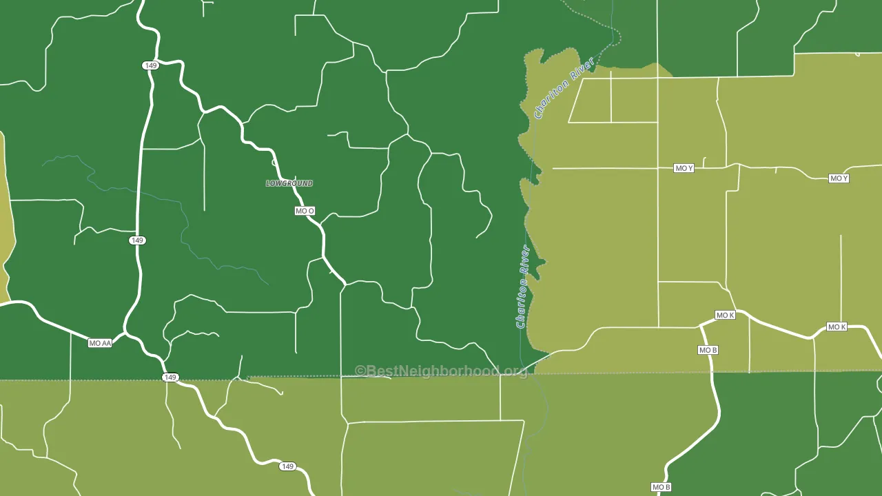 Lowground, MO block-group voter-turnout map