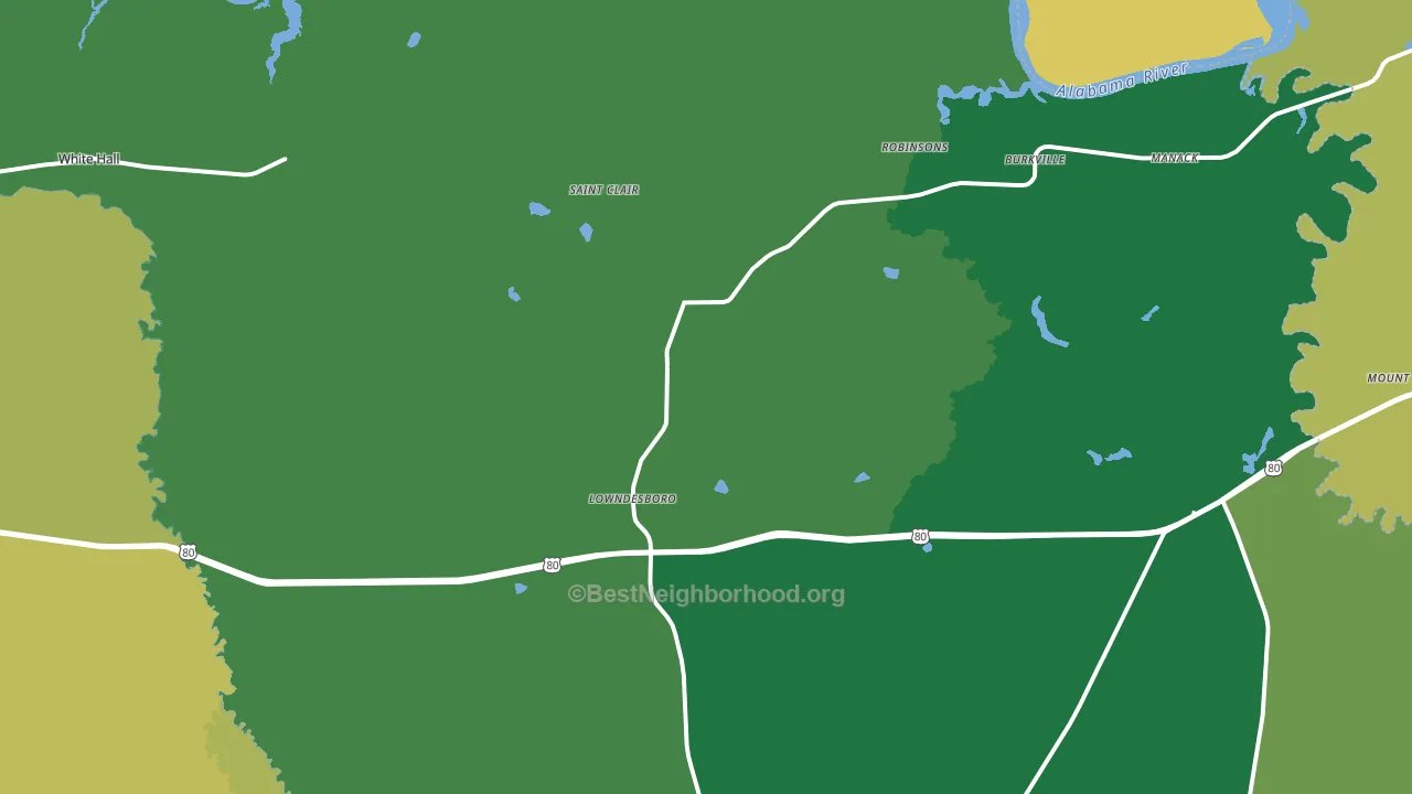 Lowndesboro, AL block-group voter-turnout map