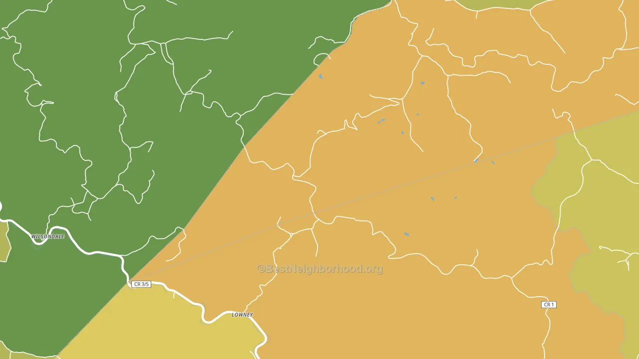 Lowney, WV block-group voter-turnout map
