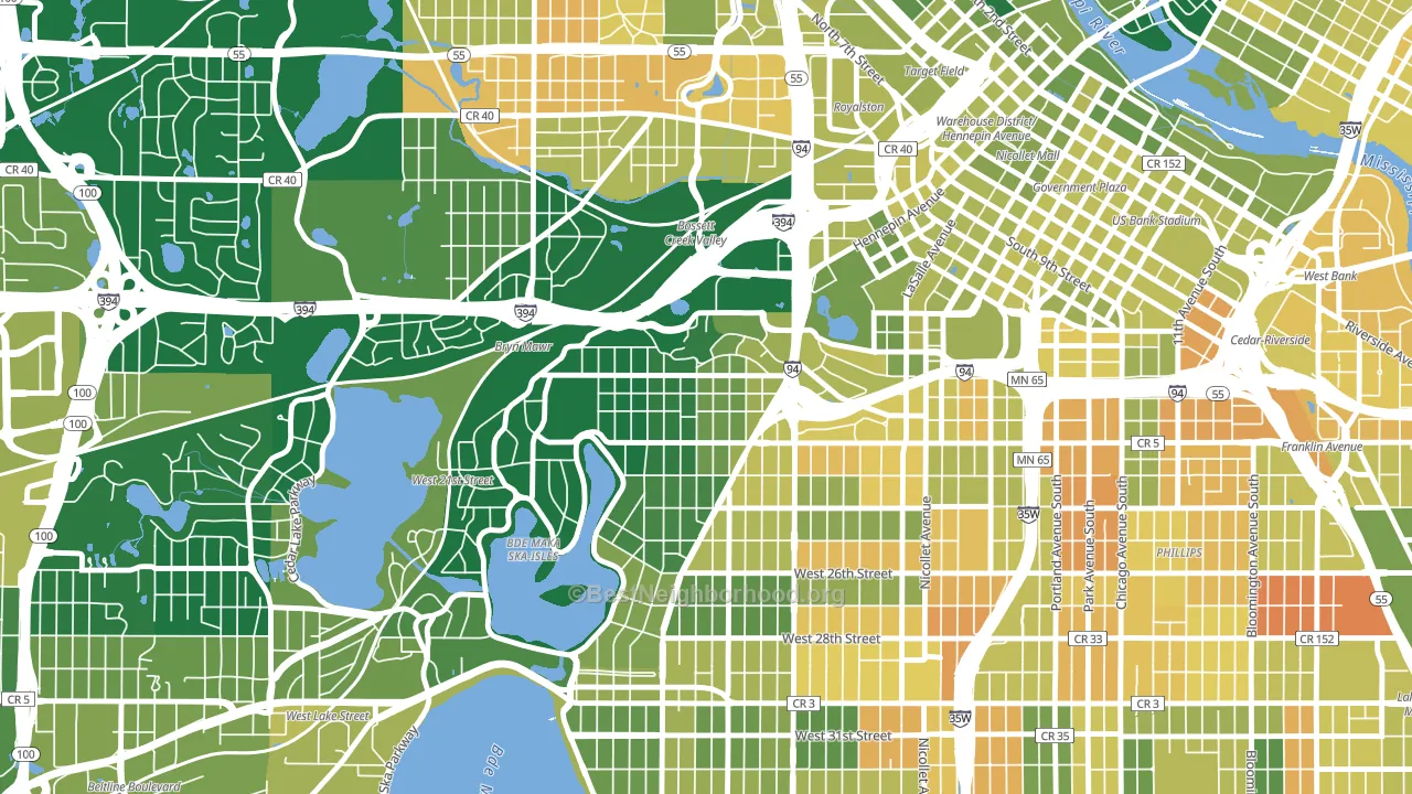Lowry Hill, Minneapolis, MN block-group voter-turnout map