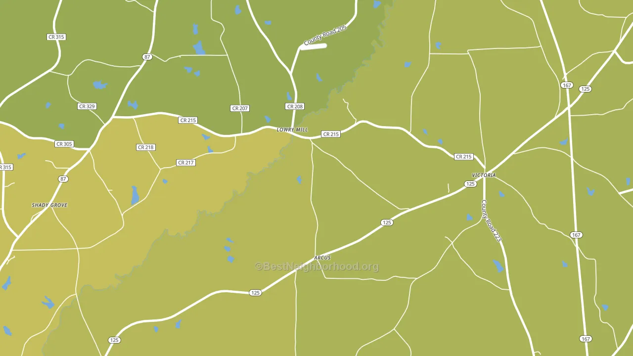 Lowry Mill, AL block-group voter-turnout map