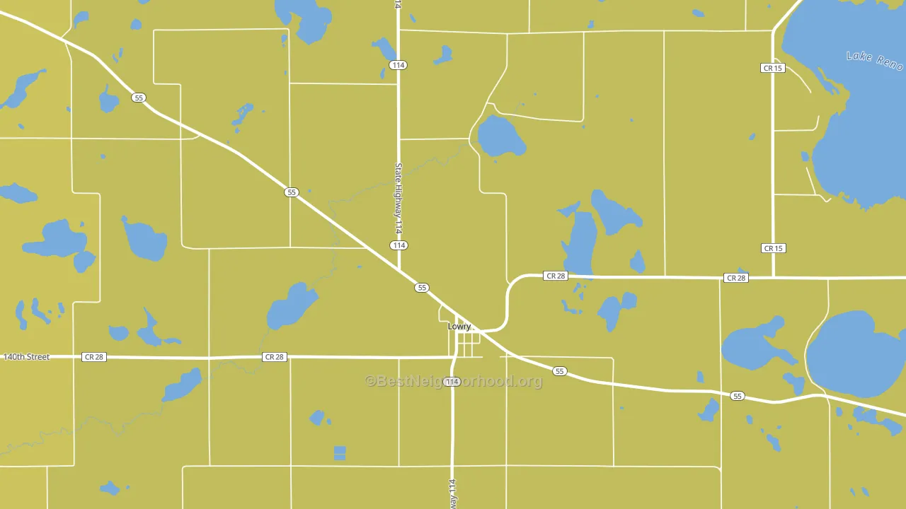 Lowry, MN block-group voter-turnout map