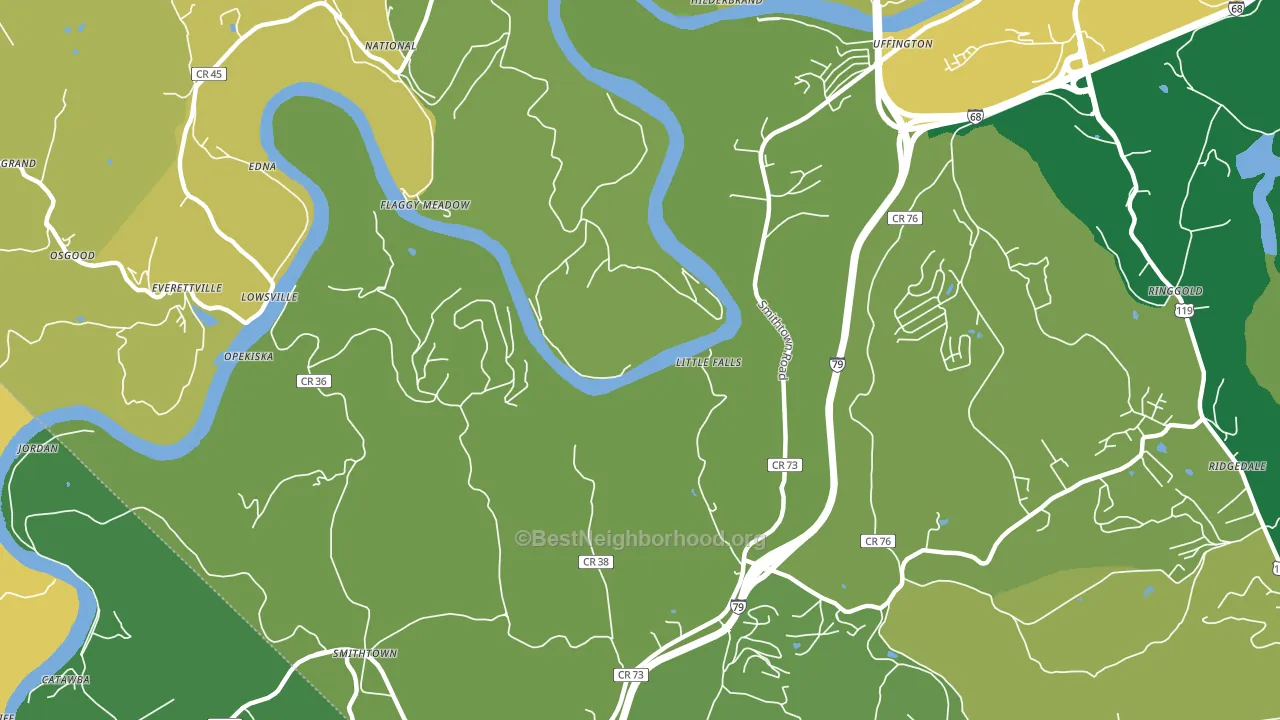 Lowsville, WV block-group voter-turnout map