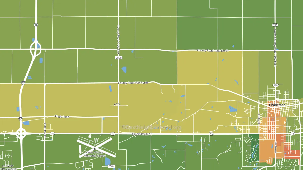Loxa, IL block-group voter-turnout map