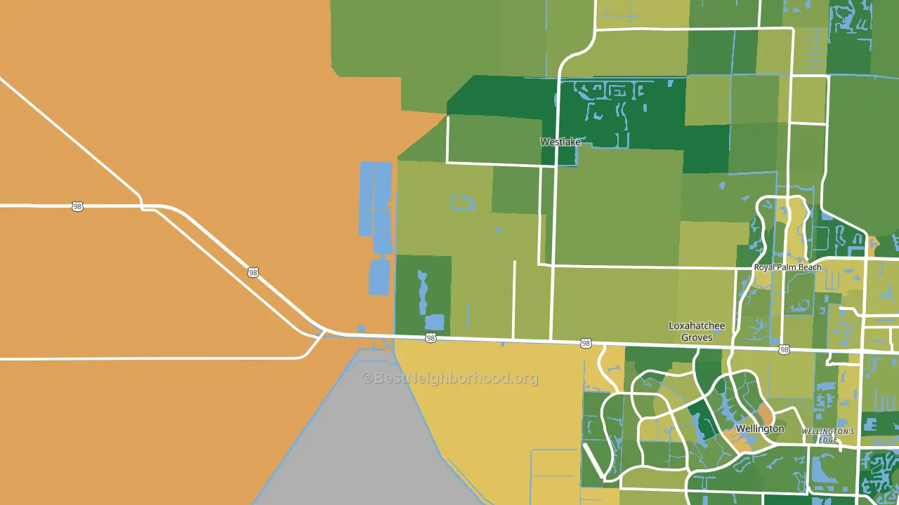 Loxahatchee, FL block-group voter-turnout map