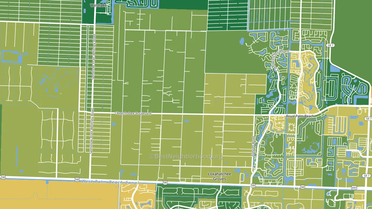Loxahatchee Groves, FL block-group voter-turnout map
