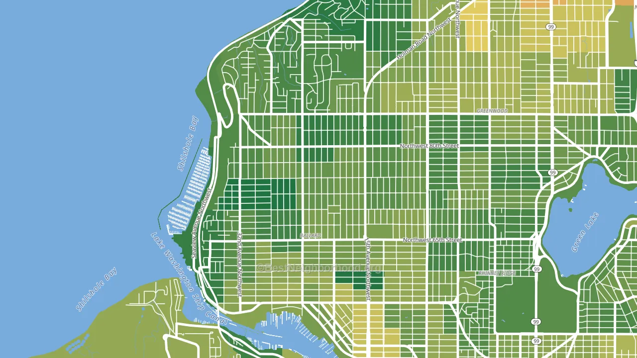 Loyal Heights, Seattle, WA block-group voter-turnout map