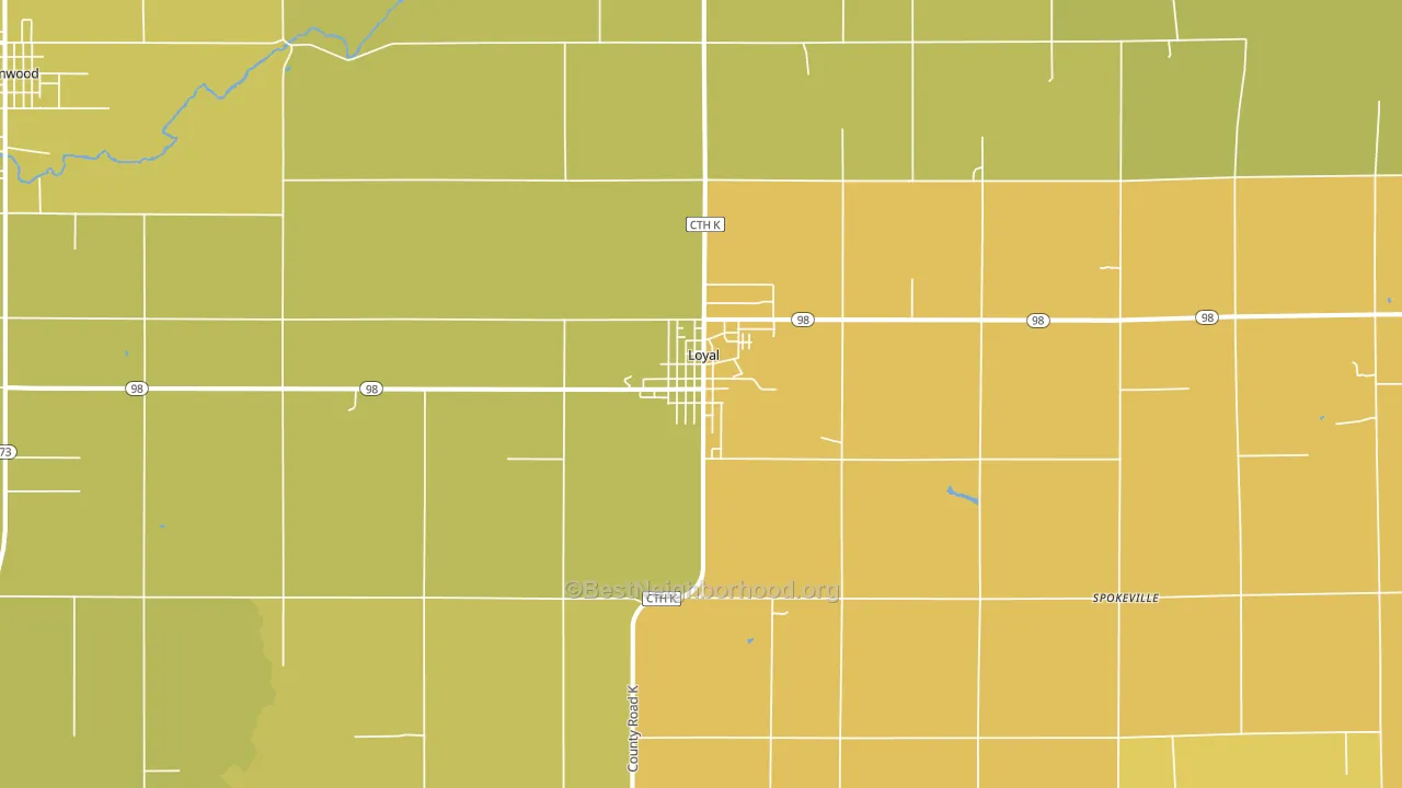 Loyal, WI block-group voter-turnout map