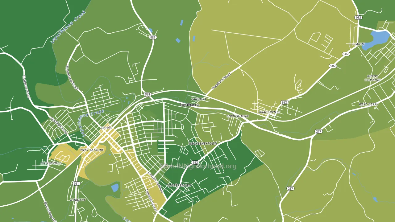 Loyalhanna, PA block-group voter-turnout map