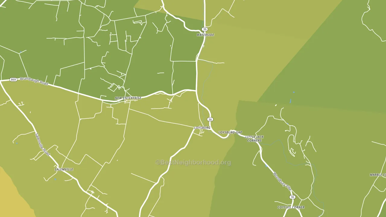 Loysburg, PA block-group voter-turnout map