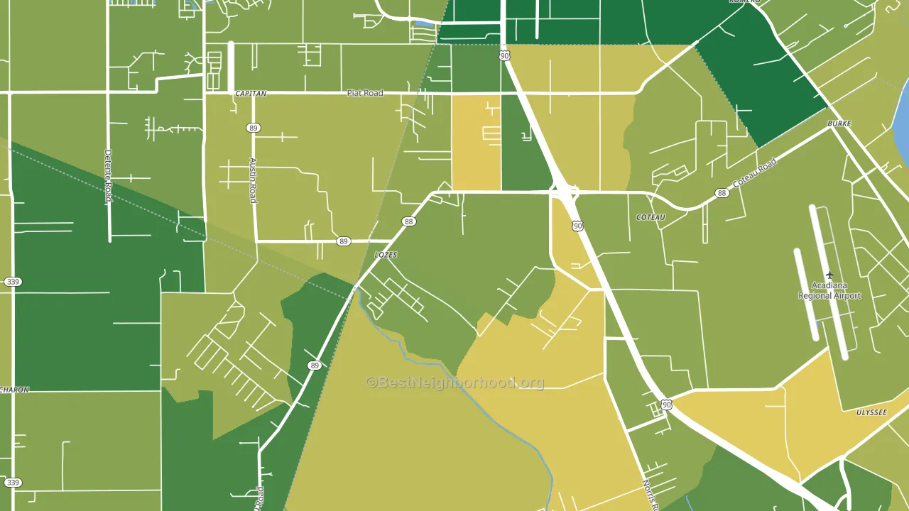 Lozes, LA block-group voter-turnout map