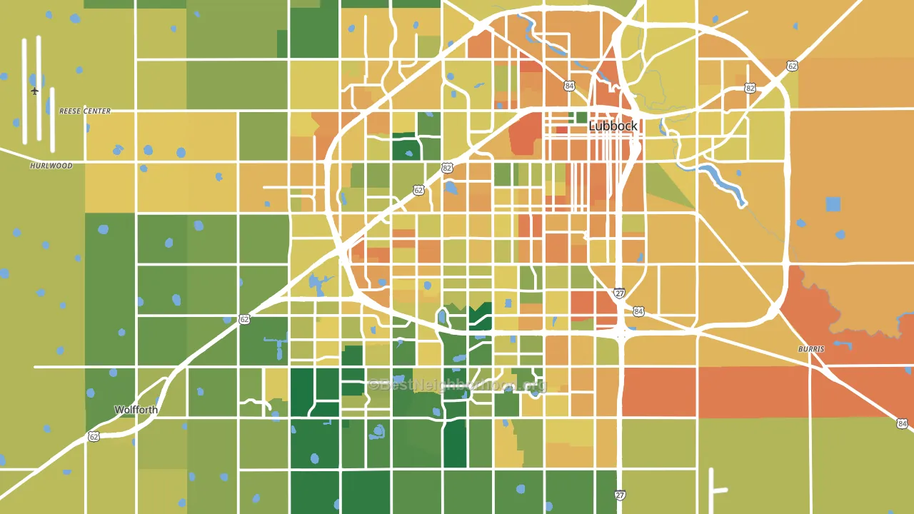 Lubbock, TX block-group voter-turnout map