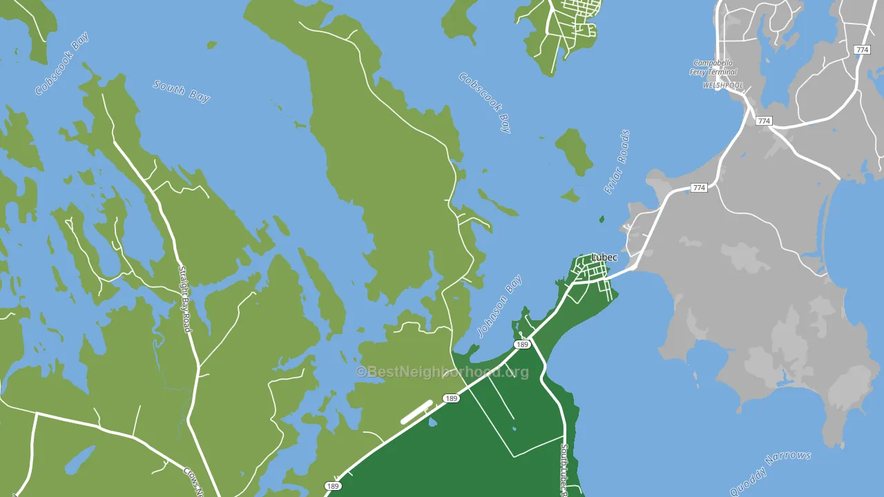 Lubec, ME block-group voter-turnout map