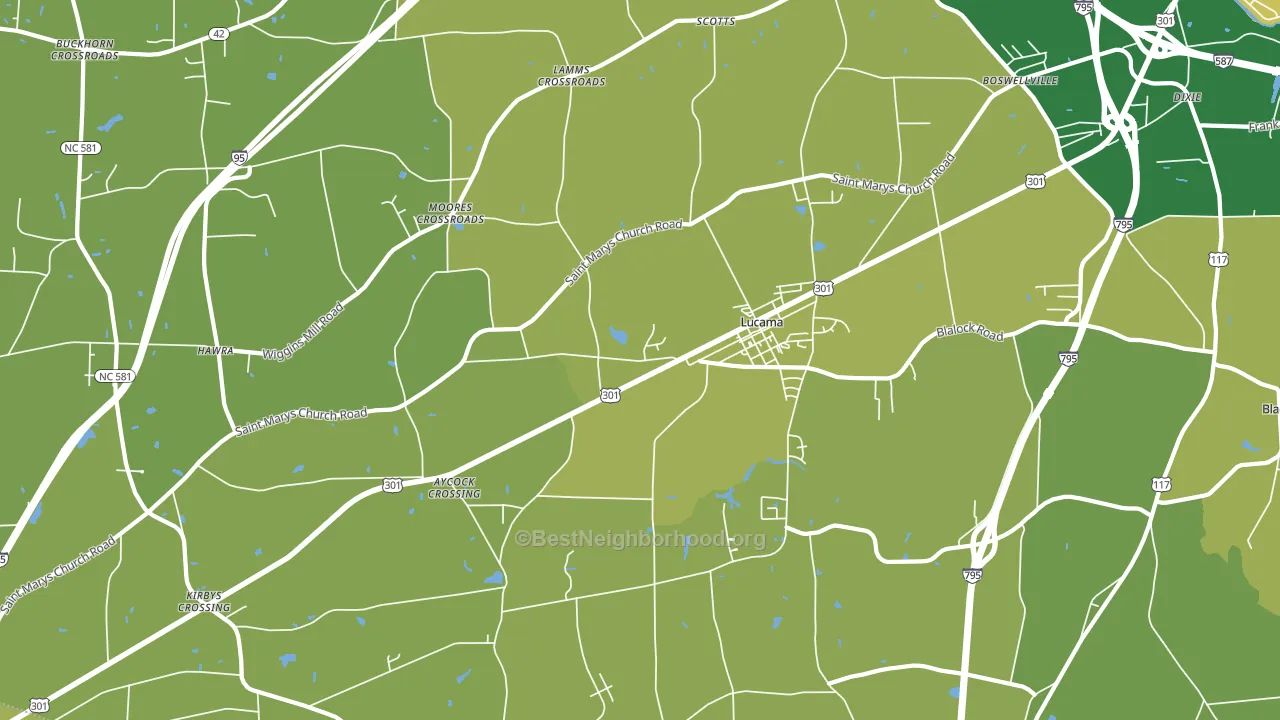 Lucama, NC block-group voter-turnout map