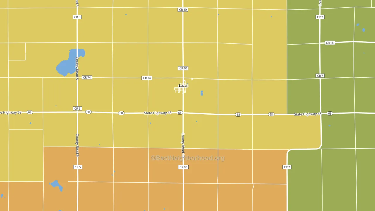 Lucan, MN block-group voter-turnout map