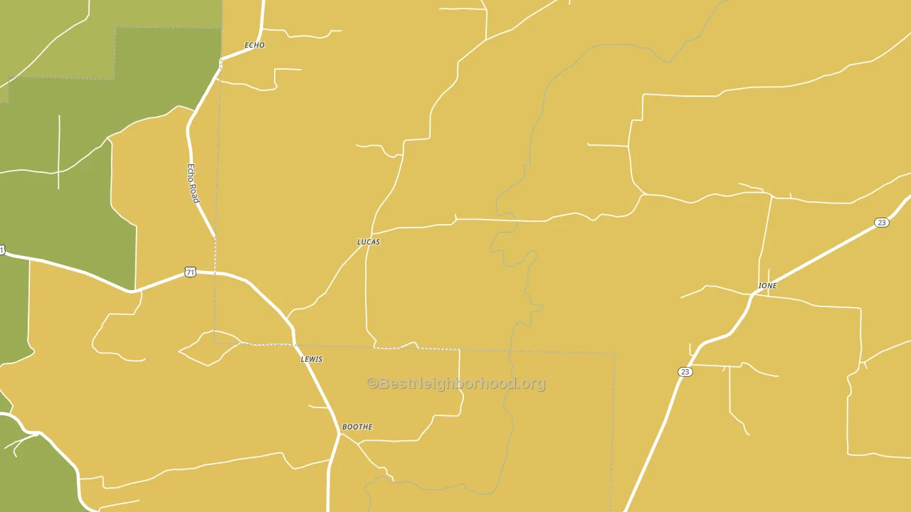 Lucas, AR block-group voter-turnout map