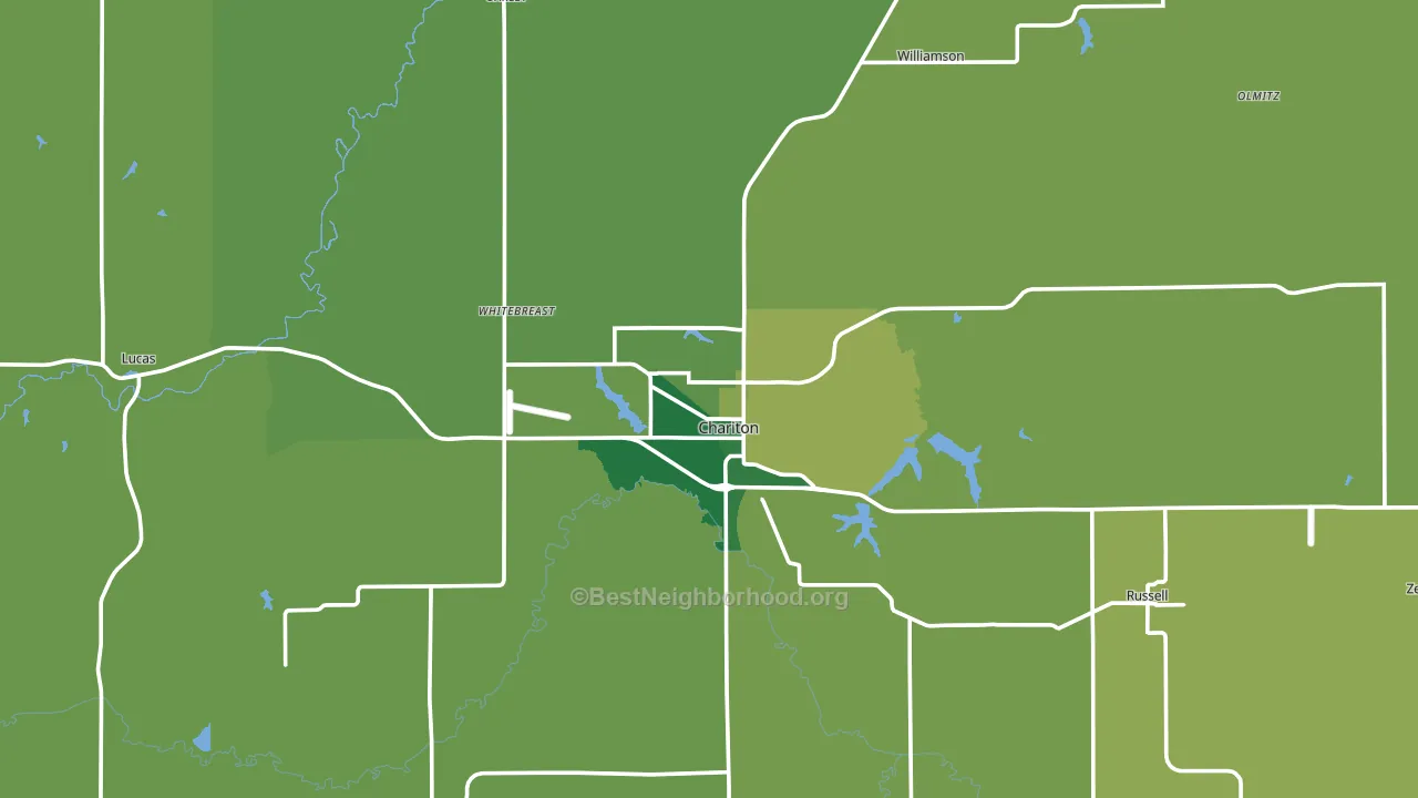Lucas County, IA block-group voter-turnout map