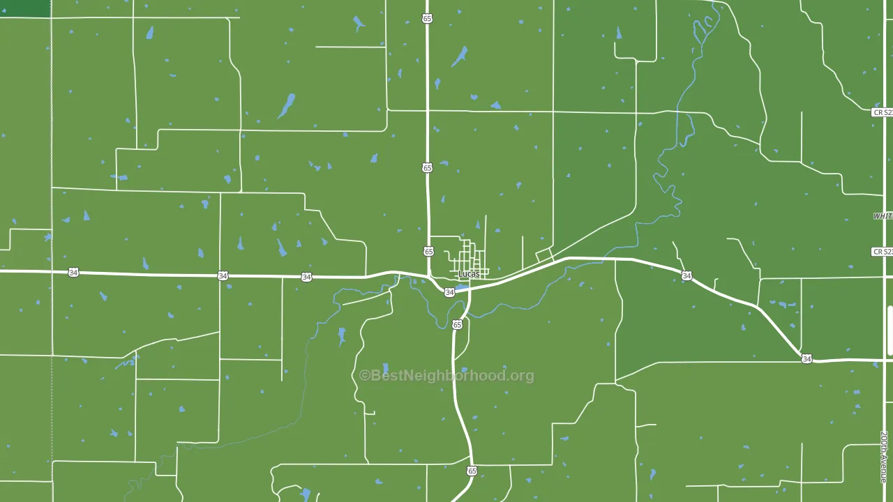 Lucas, IA block-group voter-turnout map
