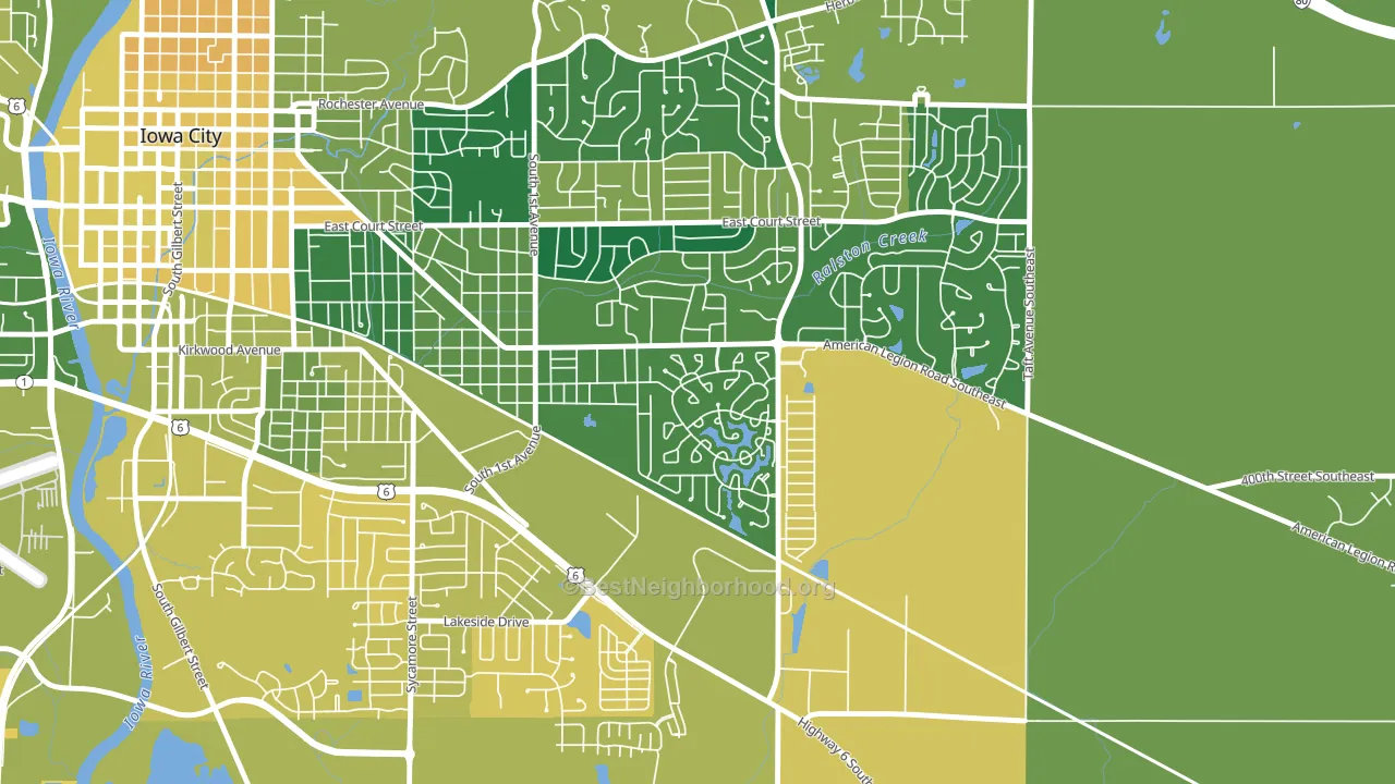Lucas, Iowa City, IA block-group voter-turnout map