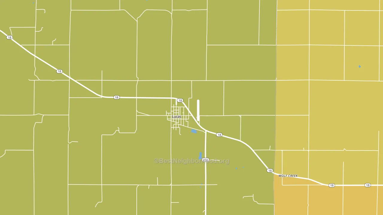 Lucas, KS block-group voter-turnout map