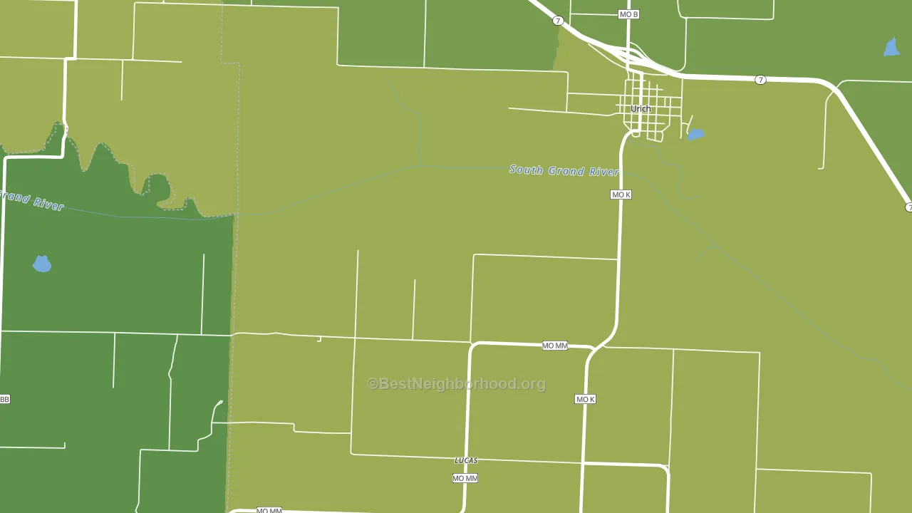 Lucas, MO block-group voter-turnout map