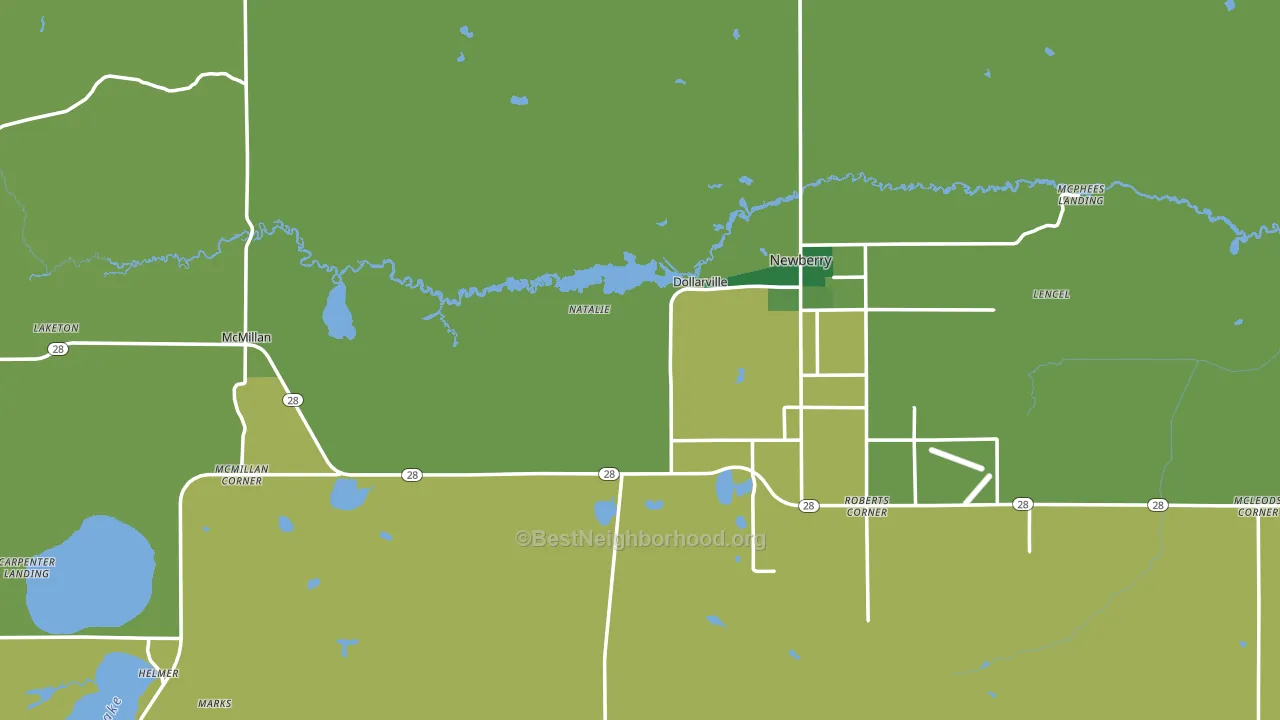 Luce County, MI block-group voter-turnout map