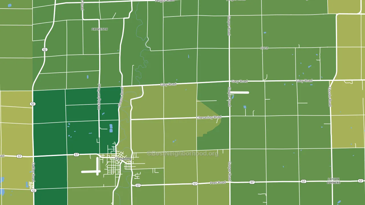 Luce, MI block-group voter-turnout map