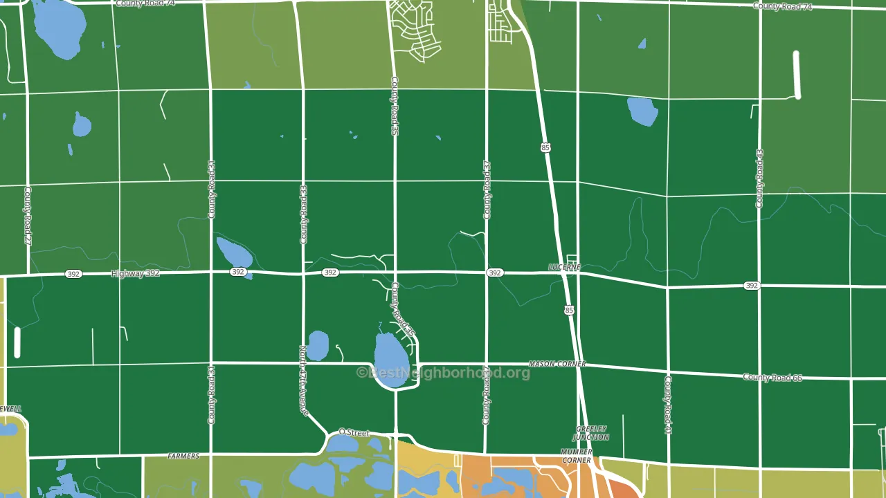 Lucerne, CO block-group voter-turnout map