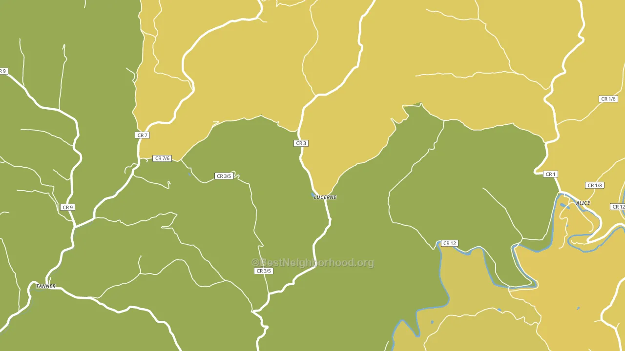 Lucerne, WV block-group voter-turnout map