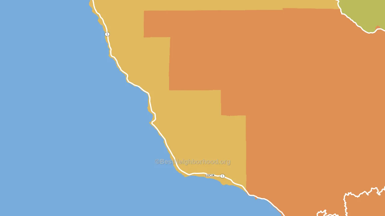 Lucia, CA block-group voter-turnout map