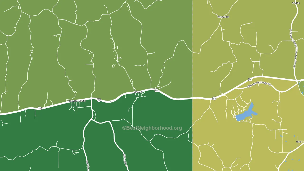 Lucien, MS block-group voter-turnout map