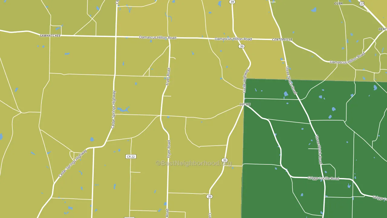 Lucile, GA block-group voter-turnout map