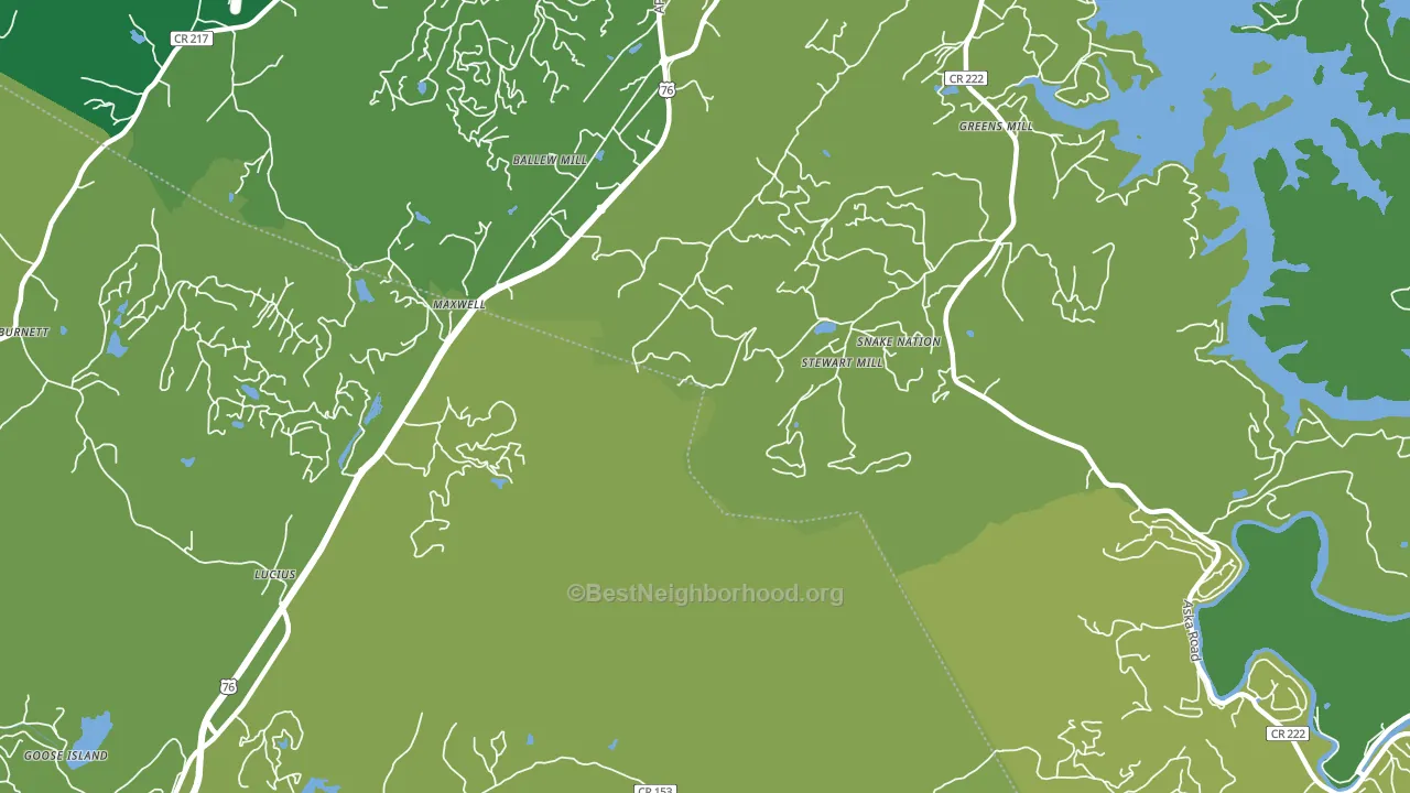 Lucius, GA block-group voter-turnout map