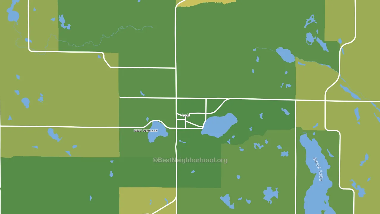 Luck, WI block-group voter-turnout map