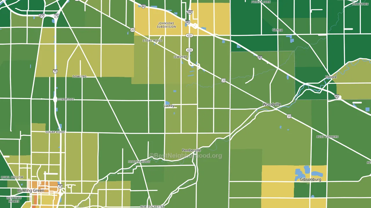 Luckey, OH block-group voter-turnout map