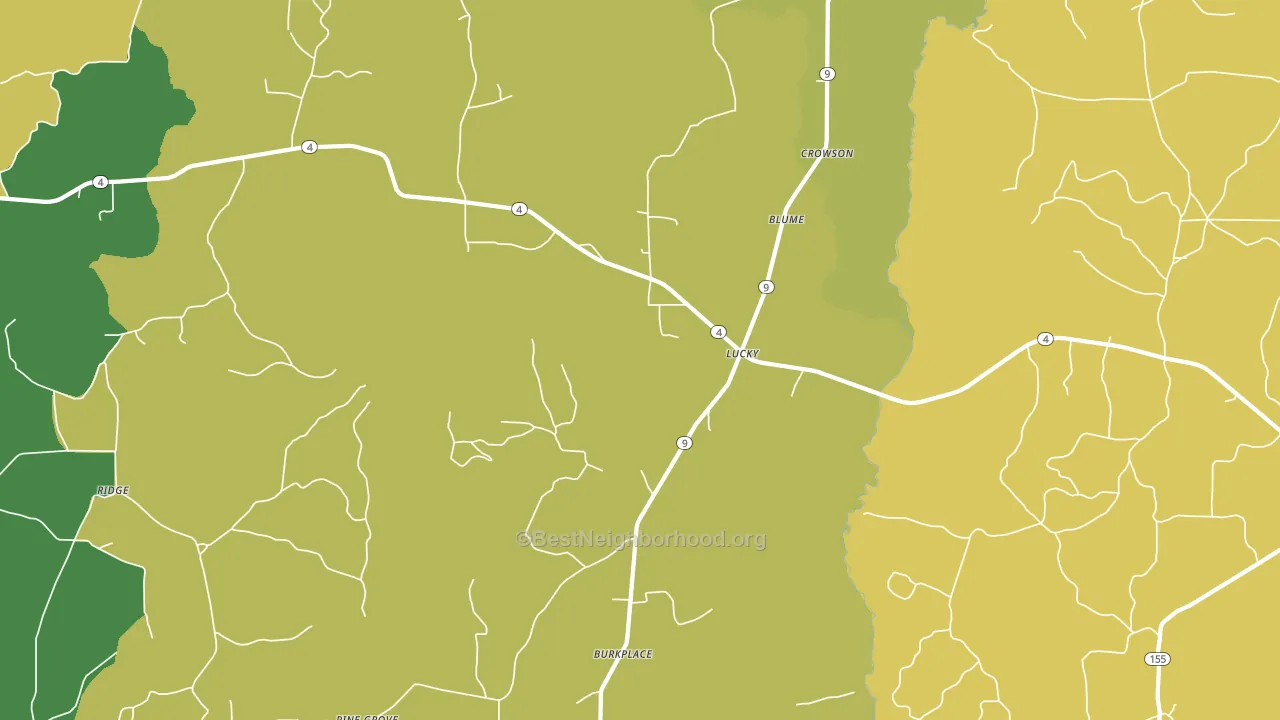 Lucky, LA block-group voter-turnout map