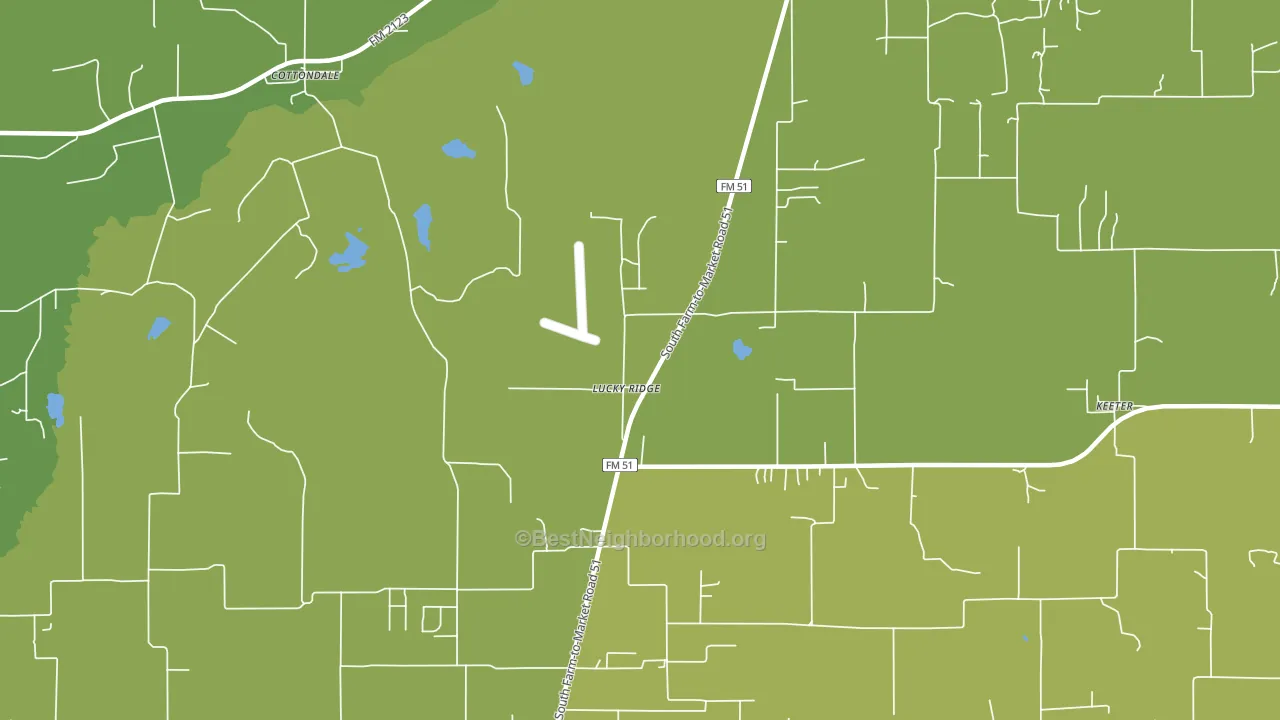 Lucky Ridge, TX block-group voter-turnout map